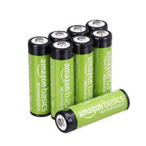 Amazon Basics 8-Pack Rechargeable AA NiMH Batteries, 2000 mAh, 1.2V, Low Self Discharge, Long-Lasting, Pre-Charged, Recharge up to 1000x Times