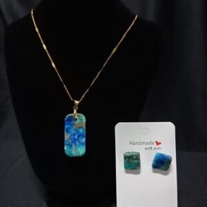 Juego cadena y aretes de arcilla polimerica